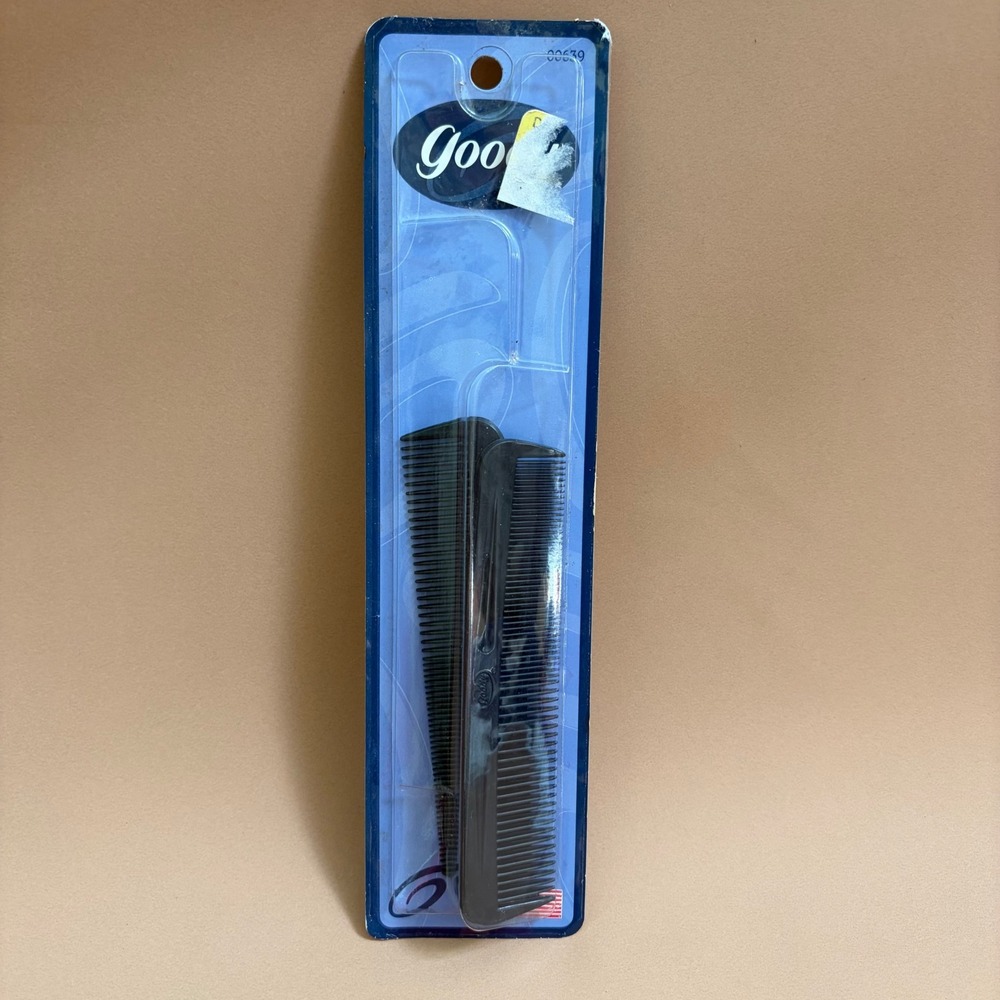 Vintage 1999 Goody Unbreakable Pocket Combs 2 Pack Black Made in USA New 00639
